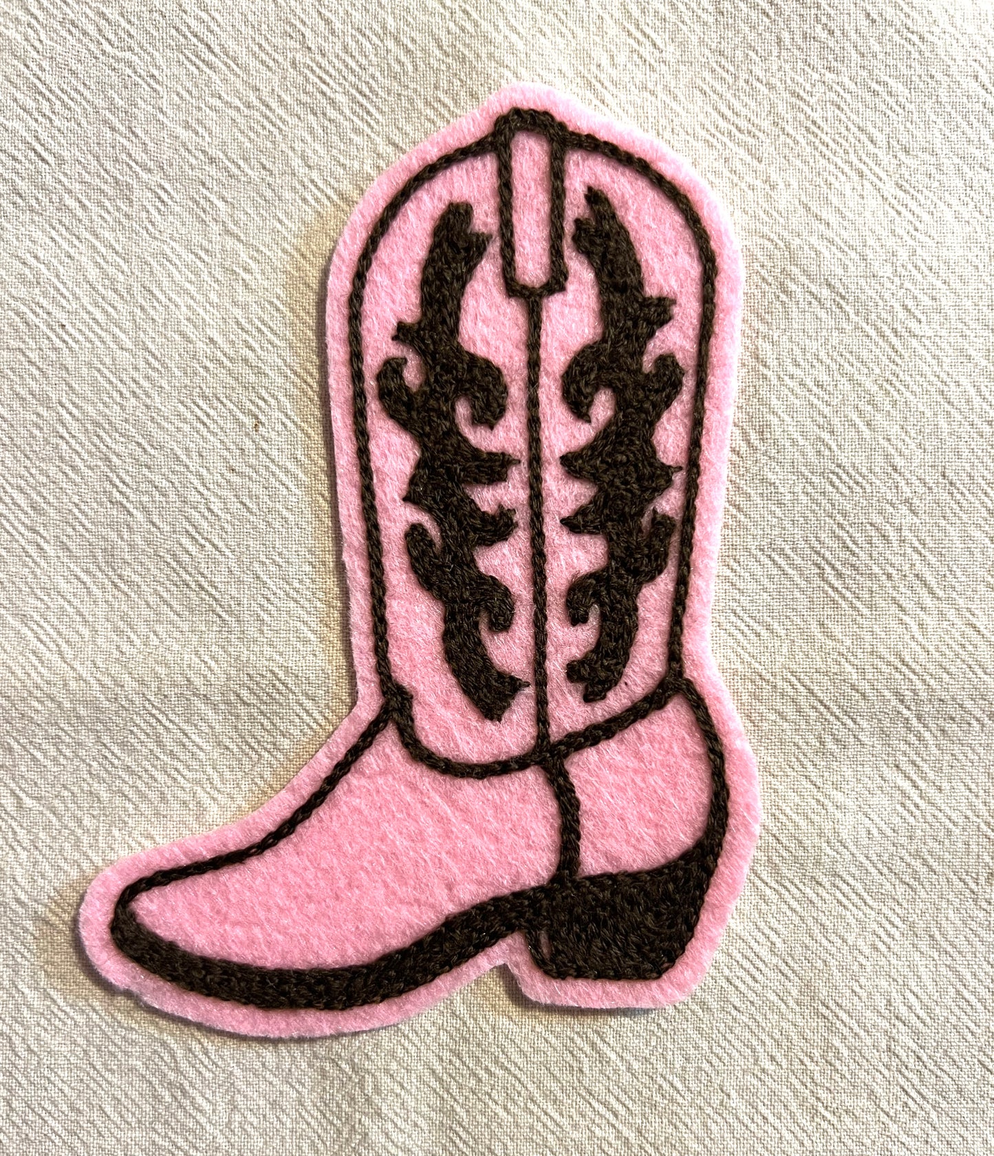 Pink Cowboy Boot Patch