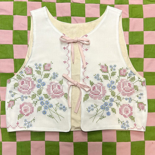 Floral Cross-stitch Vest