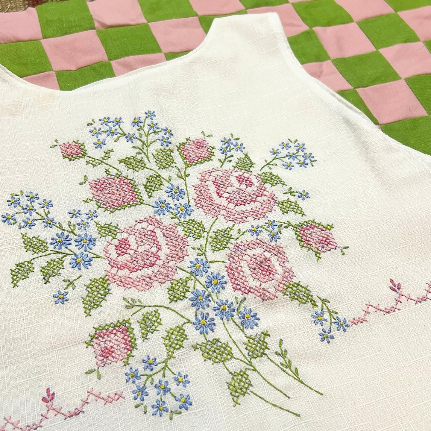 Floral Cross-stitch Vest