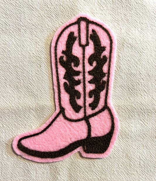 Pink Cowboy Boot Patch