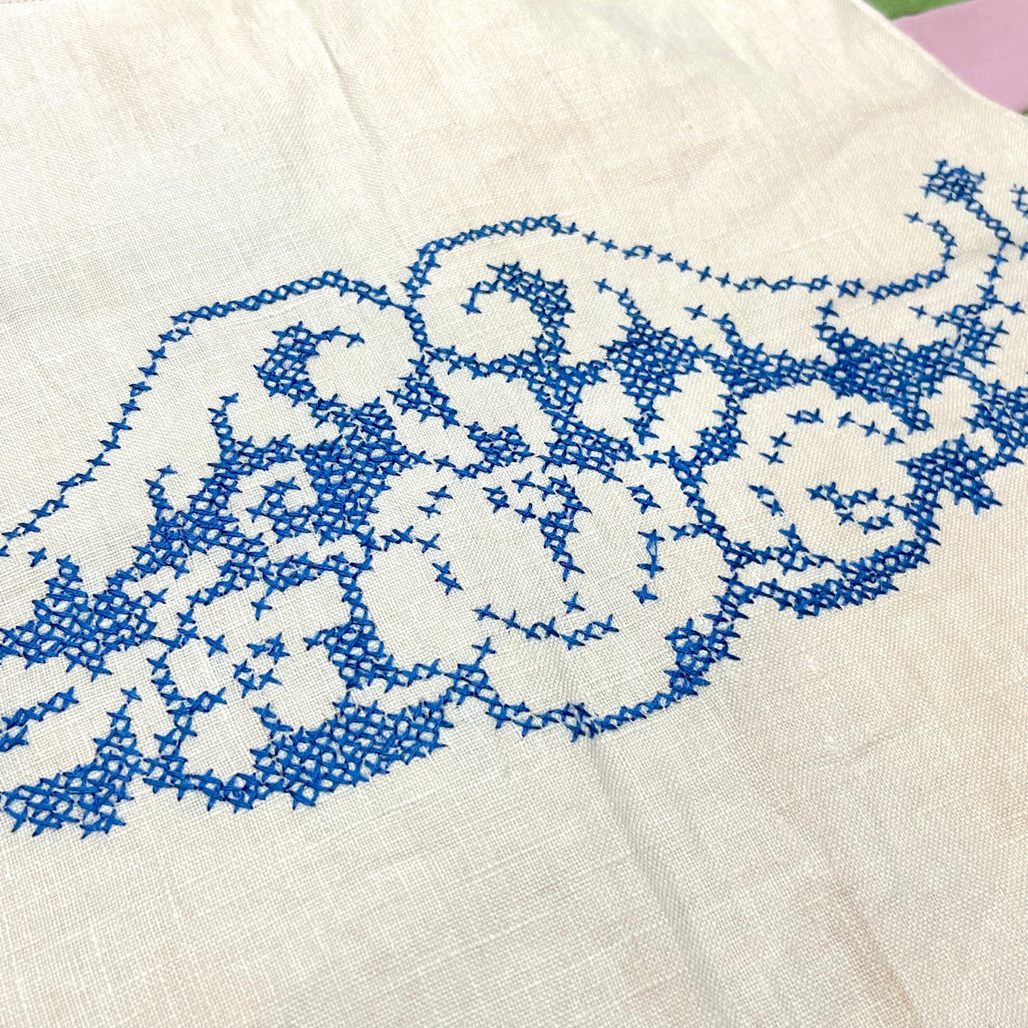 Blue Cross-stitch Vest